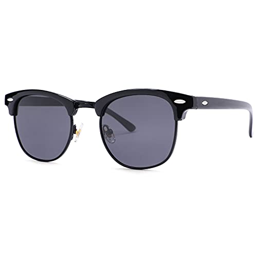 COASION Polarisiert Retro Klassische Halb Rahmenloser Rahmen Sonnenbrille Herren Damen, UV400, Klassisch Eyewear Cover