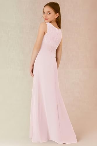 LTW Junior Bridesmaid Dress for Teen Girls Lace Applique Chiffon Flower Girl Dresses for Wedding2