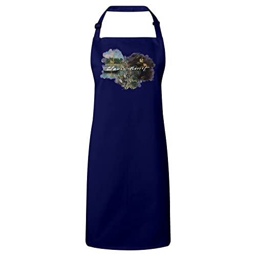 Tablier cuisine premium Monet bleu marine style artiste