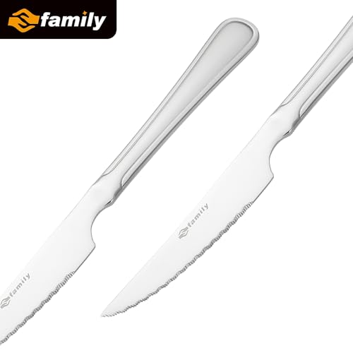 Miniatura 5 de Family Pack 6 Cuchillo De Carne 21.5x2cm Acero Inoxidable Diseño Línea, Elegancia Y Funcionalidad Para Cada Ocasión, Cubiertos De Alta Gama Para Hogar Y Restaurante