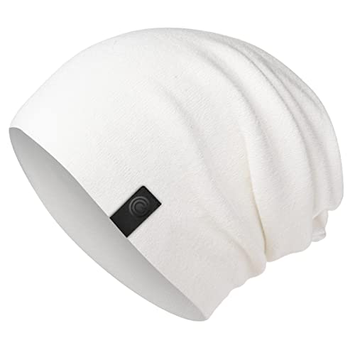 Warm Slouchy Beanie Hat - Deliciously Soft Daily Beanie in Fine Knit White