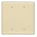 Leviton 80525-I 2-Gang No Device Blank Wallplate, Midway Size, Ivory, 25-Pack