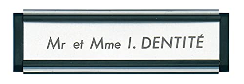 Porte étiquette SOCONA - 93 x 26 mm - noir fileté argent - PA