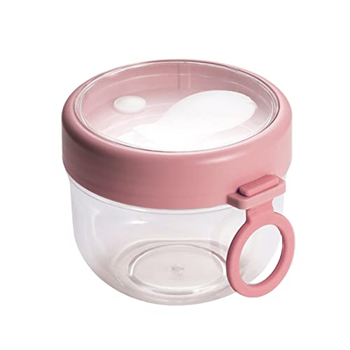 Gusengo Avena arrollada, Tarros Avena Durante la Noche con Tapa, Recipiente Comida Transparente 600 ml con Tapa y Cuchara para Cereales, Leche o Yogur