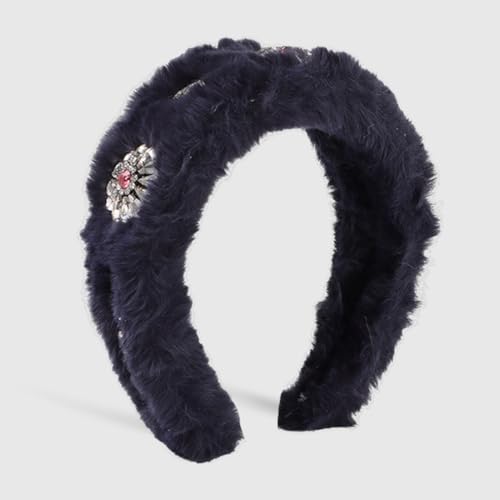 Bandeau en peluche strass et accessoires cheveux pour coiffure de soirée chic
