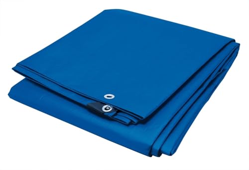 Blue Poly Tarp 40x60 Feet 5-6 MIL Thick Waterproof Heavy Duty with Grommets Weather Proof Protective Cover