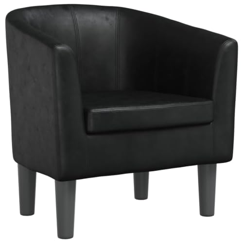 Genérico Sillón Cuero sintético Negro,Mobiliario,Sillas,Sillones,356485