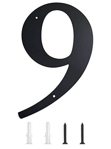 28 cm XXL Hausnummern, Moderne Extra Große Hausnummer, moderne Adressnummern in elegantem Schwarz, massives Metall für Hausschild, Türschild, Haus, Tor, Gebäude, Geschäft, Briefkasten (9)