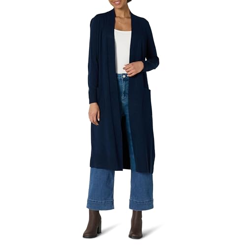 Amazon Essentials Womens Regular-Fit Lightweight Soft Duster Length Cardigan Sweater Navy XX-Small