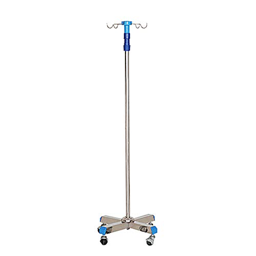 Carts Portable IV Pole Vein Infusion Support Thicken Stainless Steel Firm Stable, Detachableï¼ˆ2 Hooks+4 Wheel/2 Hooks+5 Wheel/4 Hooks+4 Wheel/4 Hooks+5 Wheelï¼‰