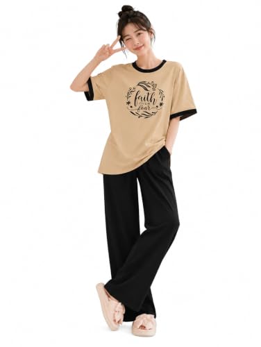 Image of KSHS Womens Korean Night Dress || Full Pyjama Set ||Korean Nightsuit || Women Nightwear ||Round Neck Half Sleeve Nightsuit || Loungewear || Everyday Nightdress Women's Pyjama Sets