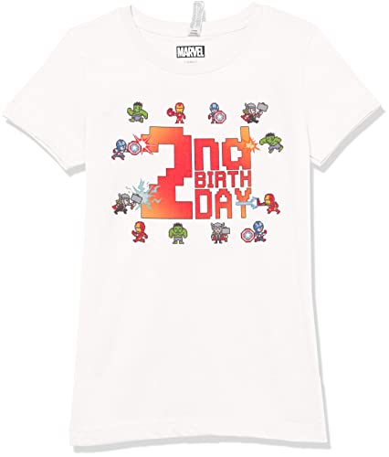 T-shirt Marvel fille 2 ans blanc pour fête d'anniversaire