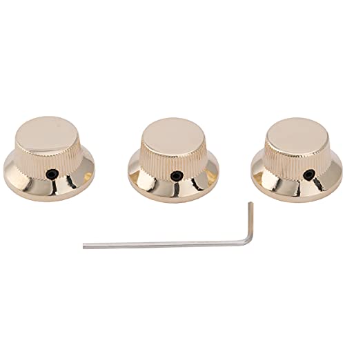 Musiclily Pro 6mm Acier UFO Boutons Potentiomètre ST avec Fixation Vis pour Guitare électrique type Strat, Doré(Lot de 3… - Les Beatles, Paul McCartney, John Lennon, RIngo Starr, George Harrison Musiclily Pro 6mm Acier UFO Boutons Potentiomètre ST avec Fixation Vis pour Guitare électrique type Strat, Doré(Lot de 3…