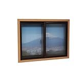 光 二重窓・簡易内窓(省エネ・冷暖房効果大幅アップ) 中窓用セット(内窓内寸 高さ:~915mm 巾:~1,830mmまで) 抗菌剤入り 木目ダーク