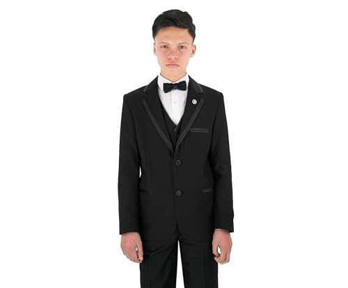 Costume de mariage pour garçon à coupe slim et finitions passepoil haut de gamme