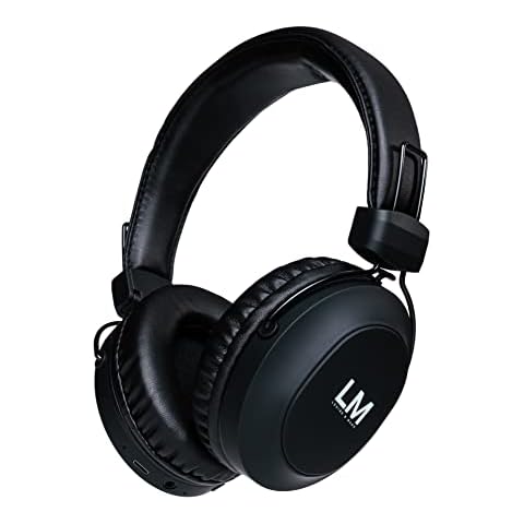 Louise & Mann 5 Bluetooth Headphones Over Ear, Wireless Headphones with Hi-Fi Stereo Deep Bass, Foldable, Soft Earmuffs, Built-in Mic and Wired mode for Phone/PC/TV (Black) Cover