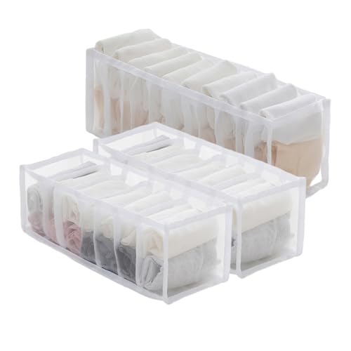 Plipdhy 3 Pièces Organisateur de Tiroir Pliable,Boite Rangement Sous Vetement,Rangement Tiroir pour Chaussettes,Sous-Vêtements,Vêtements de Bébé,Cravates