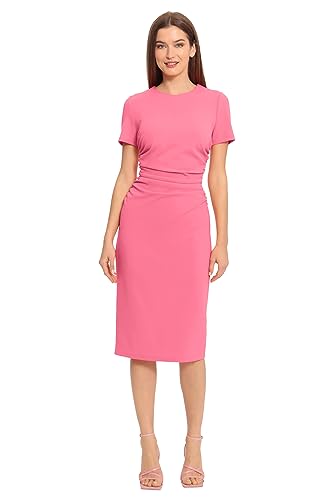Image of Maggy London Women's Dresses Ruched Waist Crepe Sheath Dress Workwear Office Occasion Event Guest of