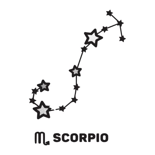 Zodiac Constellation Temporary Tattoos | Black With Metallic Silver Accents | Pack Of 10 | Made In The Usa | Skin Safe | Removable (Scorpio) #TOP1