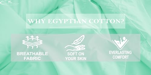 Image of King Bedsheet 100% Egyptian Cotton - 400 Thread Count Sheet Set - Includes 1 Flat Sheet & 2 Pillowcases - Durable, Breathable, Luxury Feel, Hotel Style - Aqua Blue Solid