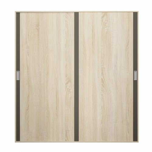 Armario de 180 cm de ancho x 240 cm de alto: Diseños y precios para tu hogar mattfy - Armario Dos Puertas Correderas con Altillo Modelo Victoria para Dormitorios de Matrimonio o Individuales, Color Cambria - Grafito, Medidas: 180 cm (Ancho) x 208 cm (Alto) x 55 cm (Fondo)