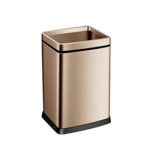 Cubo Basura Cocina 12l/15l/18l/25 Cocina Baño Inodoro Botes de basura de acero inoxidable Hogar descubierto Sala de estar grande Botes de basura simples Papelera de desecho de oficina Papelera Baño(Ch
