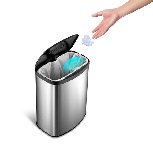 Caneca de Basura Sensor Automático Acero Inoxidable 3 Gal miniatura 2