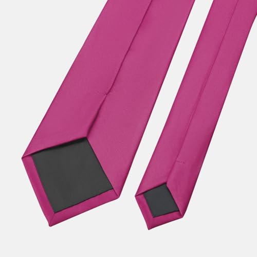 Image of KOOELLE Men's Ties Solid Pure Color Plain Neckties Formal Black Ties For Men