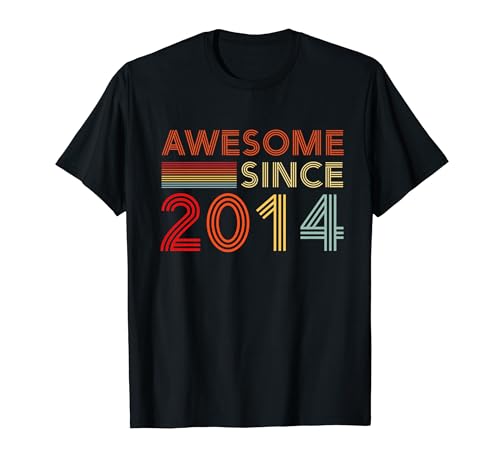 Vintage Awesome Since 2014 Retro Classic Birthday Est 2014 T-Shirt Vintage Awesome Since 2014 Retro Classic Birthday Est 2014 T-Shirt