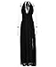 xxxiticat Women's Sleeveless Maxi Dress Deep V Neck High Split Halter Neck Open Back Backless Slit Summer Holiday Dress(BL,M) Black