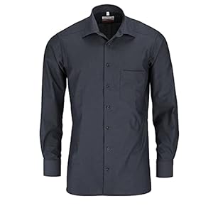 Marvelis Comfort Fit overhemd met lange mouwen New Kent kraag effen