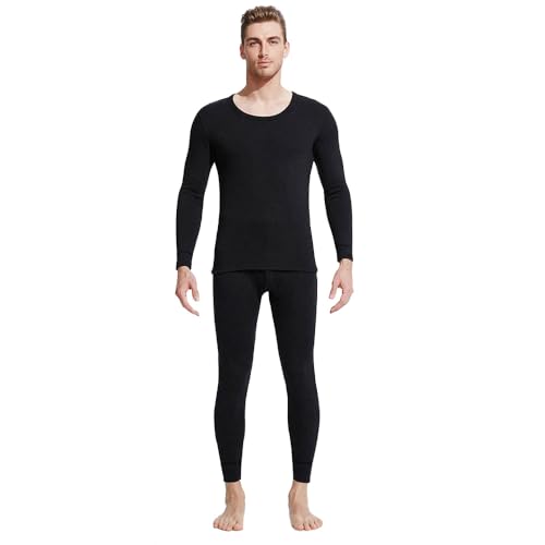 KBRPEY - KBRPEY Ensemble de sous-Vêtements Thermiques Homme Manches Longues, Polaire Thermique Haut & Bas Hiver, Respirant Ski Maillot Pantalon Randonnée Entraînement Baselayer Chaud Ultra