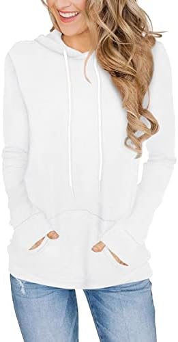 FEEKEKE Womens Active Long Sleeve Hoodies with Pocket Hooded Sweatshirts Jackets Winter Clothes 2022 White X-Large