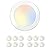 hykolity 5/6 Inch Selectable CCT LED Disk Light Flush Mount, 3000K/4000K/5000K Adjustable, Dimmable Recessed Retrofit Ceiling Light, CRI90, 1050lm, 15W, Installs Into J-Box or Recessed Can, 12 Pack