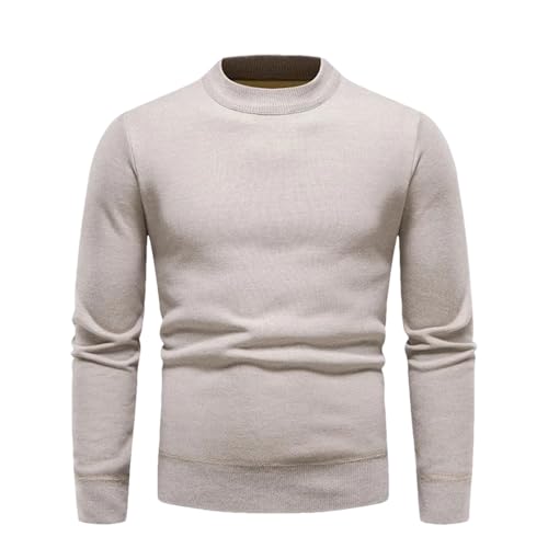 Bollrllr Winter Men's Slim Round Neck Sweater Casual Business Knitted Sweater Warm Pullover Sweater