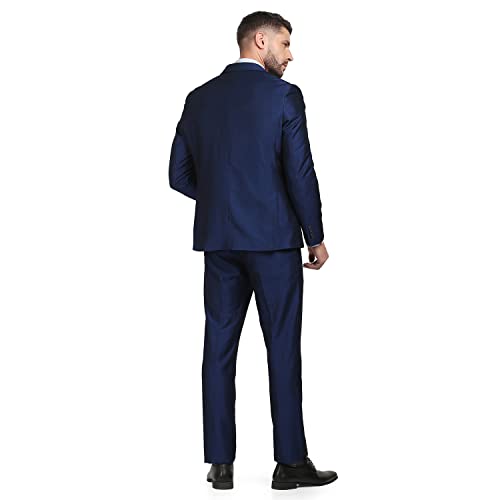 Image of Blackberrys Men Red Solid Slim Fit Suits