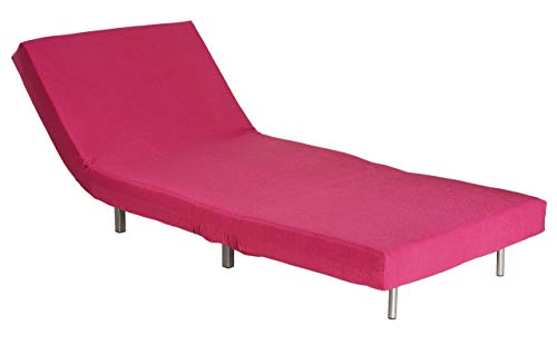 Cortesi Home Savion Convertible Accent Chair Bed, Oversized, Pink
