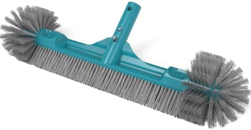 20” Pool Brush Head with Round Ends, Nylon Bristles, Extra Wide Plastic Pool Scrubber Brush for Cleaning Swimming Pool Walls, Steps & Corners Faster, Safe for Vinyl Liner(No Pole)