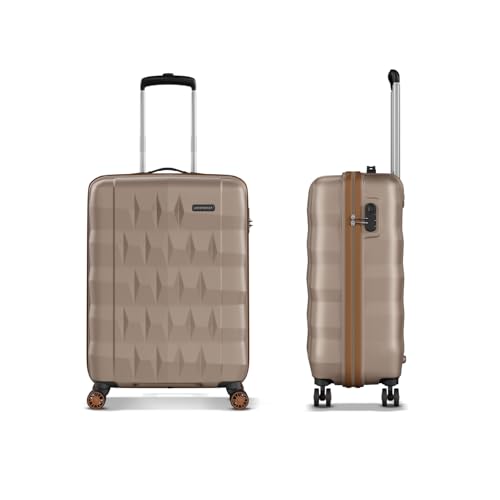 Image of Aristocrat Comet 8 Wheel Cabin (Small Size) Hard Case Trolley Bag | Combination Lock | Tough and Durable Polycarbonate Luggage | 3 Year International Warranty | 56 CM Suitcase for Travel | Champagne