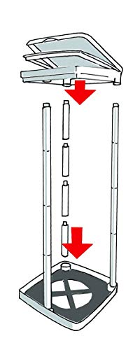 axentia Müllsackständer mit Deckel, Ständer für Müllsäcke bis 120 Liter und gelbe Säcke, Müllbeutelhalter höhenverstellbar, Kunststoff, Rot/Blau, 1 - Pack – Bild 5