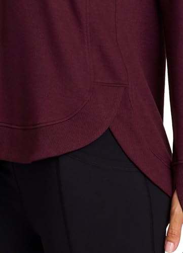 RBX Women's Workout Top, Active Fashion Long Sleeve Yoga Tunic Lightweight French Terry Sweatshirt Pullover with Thumbholes4