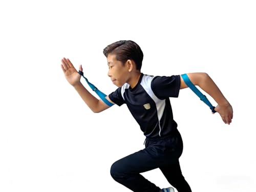 LYHHALO Arm Swing Trainer for Youth Agility and Speed Training, Adjustable Nylon Running Practicing Assistance, 90 Degrees Arms Position, Blue