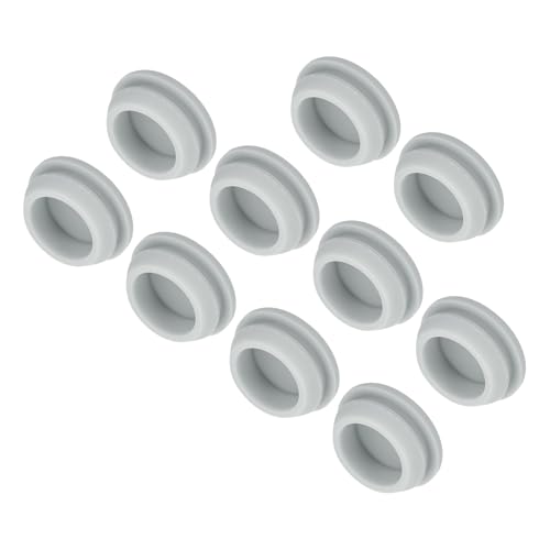 Image of MECCANIXITY 10pcs Silicone Snap in Locking Hole Plugs,19mm /0.7 Inch Mounting Diameter Narrow Groove Width 2mm Panel Seal Cover Round for Kitchen Bulkheads Waterproof Sealing Plugs Grey
