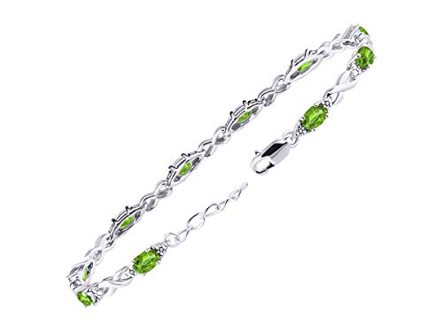 Rylos Bracelets for Women 925 Sterling Silver XO Hugs & Kisses Tennis Bracelet Gemstone & Genuine Diamonds Adjustable to Fit 7"-8" Wrist, 10 Gorgeous 6X4MM Jewelry for Women Friendship Bracelets3