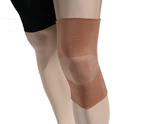 Elastic Slip On Knee Support Size: Small, Color: Beige