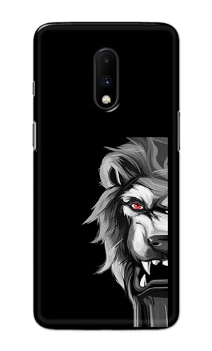 Image of PRINTFIDAA Printed Hard Back Cover Case for OnePlus 6T | OnePlus 7 Back Cover (Angry Lion) -112