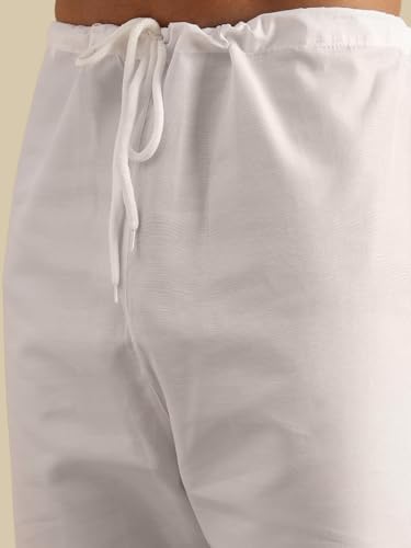 Image of SOJANYA Men's Silk Blend Black Kurta and White Pyjama With Daman Embroidered Black Nehru Jacket