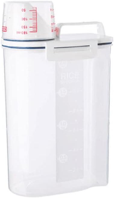 2.3L Airtight Rice Storage Container, BPA‑Free Dispenser with Measuring Cup Pour Spout Handle