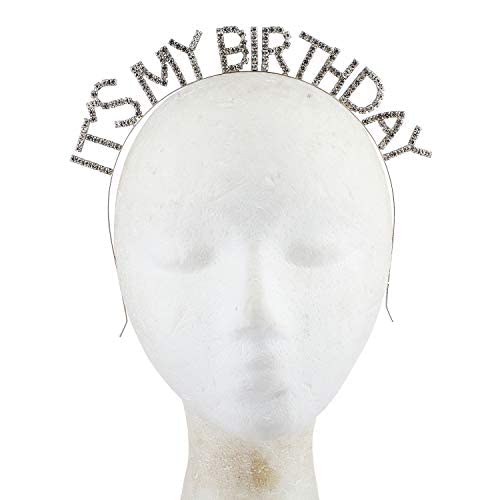Lux Accessories Silvertone It's My Birthday Crystal Rhinestones Statement Fashion Wire Headband #TOP2