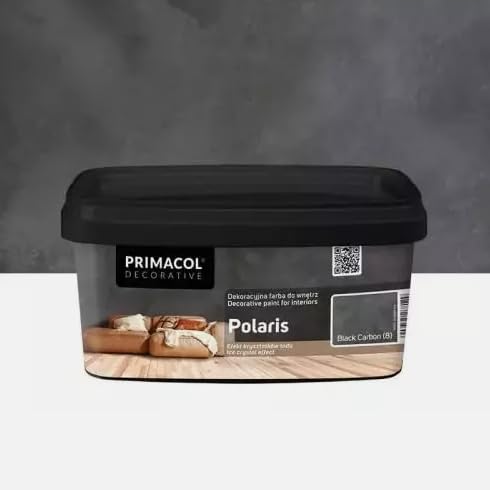 TRANS - PAL Primacol POLARIS Textured Paint for Interior Feature Walls, 1L, Decorative & Decobase Option (BLACK CARBON 1L)